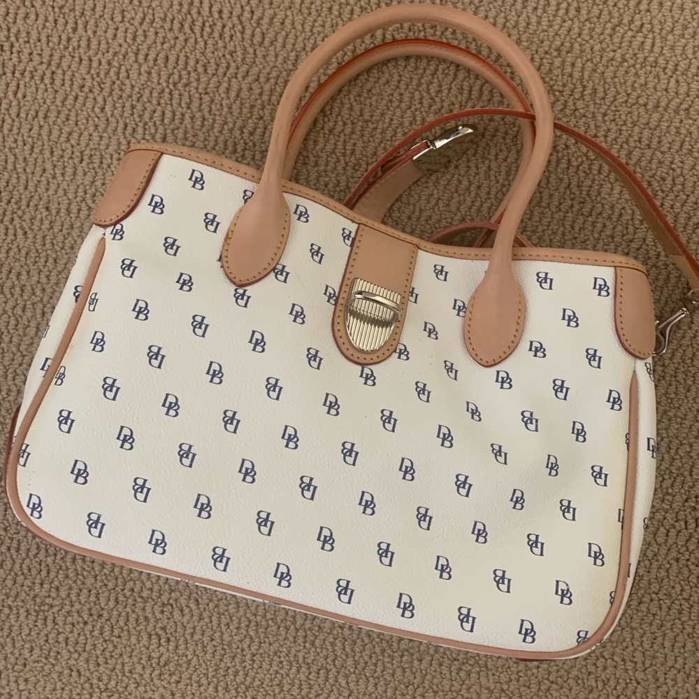 Dooney & Burke White/Blue Monogram Purse